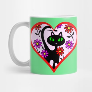 Cute Kitty Cat Valentine Heart Mug